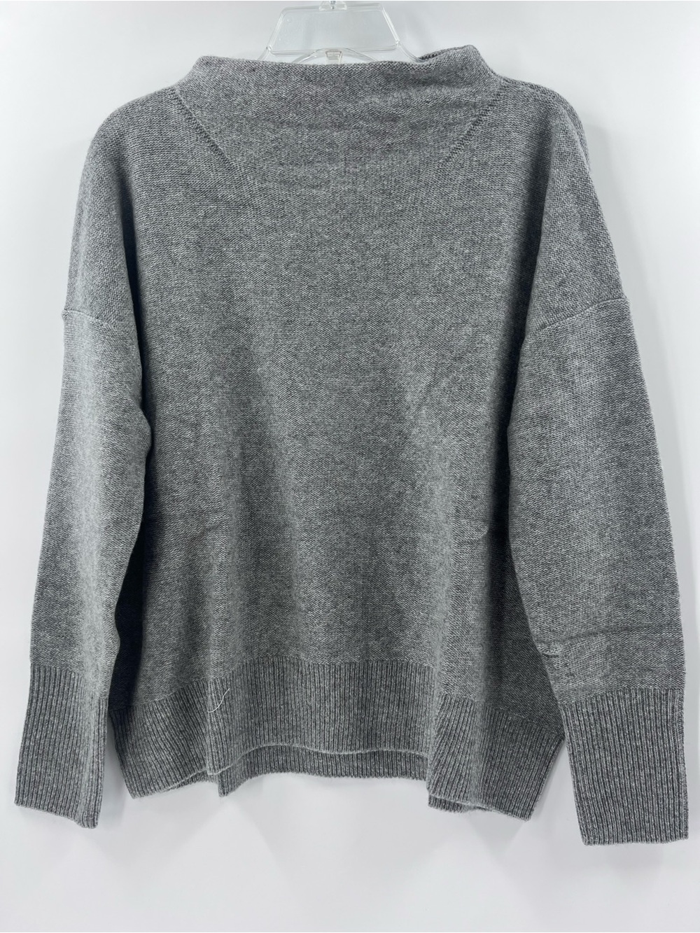 Quince Mongolian Cashmere Funnel Neck Sweater in Heather Grey, size Large. - Picture 3 of 13